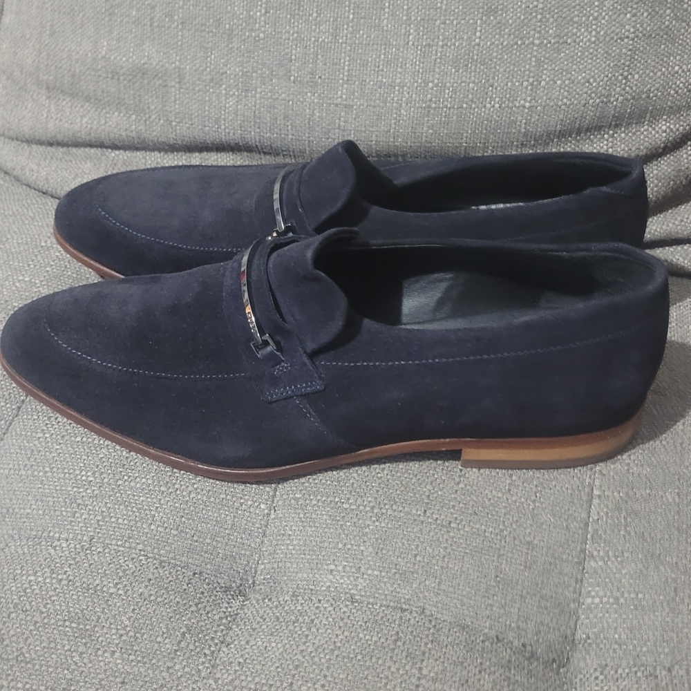 HUGO Dark Blue Suede Loafers